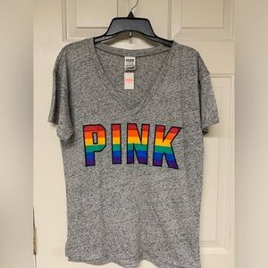 PINK Rainbow Logo Campus Tee
